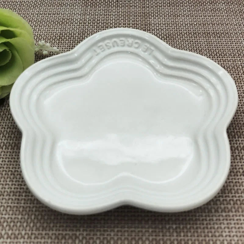Plum Blossom Small Plate 5.5Inches 14cm Rainbow Sauce Plate Flower Shaped Pet Gradual Spike Bone Plate Tableware Ceramic Dishs