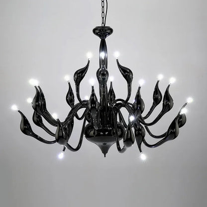 G4 LED Swan chandelier Lighting for Bedroom Foyer Chandelier lustre salon Black White Red gold