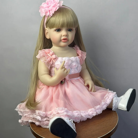 1pc 22in/55cm Reborn doll, teen full body soft vinyl lifelike can stand Princess Girl Doll Teen Babe Teen birthday gift