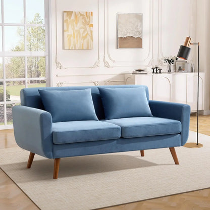 65"W Loveseat Sofa, Mid Century Modern Couches Love Seats For Living Room, Button Tufted Upholstered Small Couch, Customized