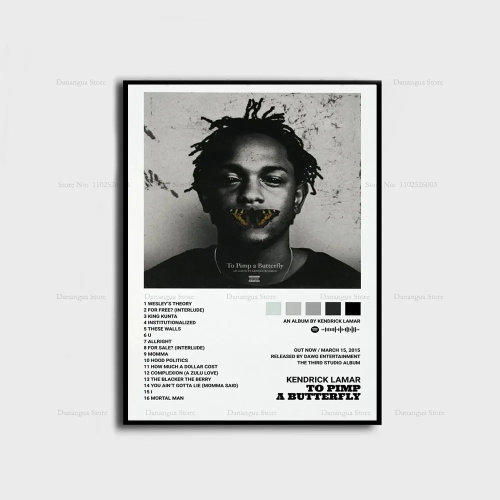 Kendrick Lamar Good Kid Maad City Hip Hop Music Album Cover Poster Prints Wall Art Canvas Painting Picture Gift Room Home Decor
