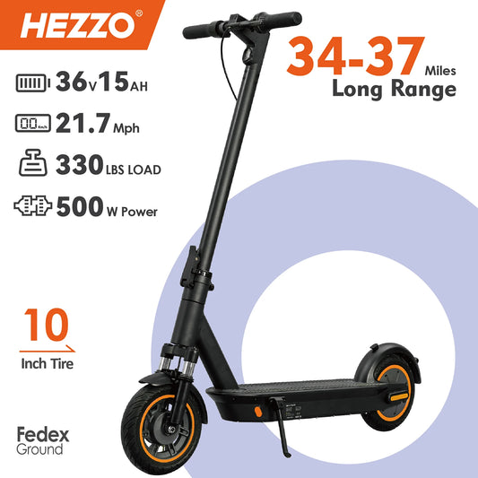 HEZZO 500W Electric Scooter G30 Dual Motor Top Speed 35KM/H 36V15Ah，10 Inch Sport Folding eScooter