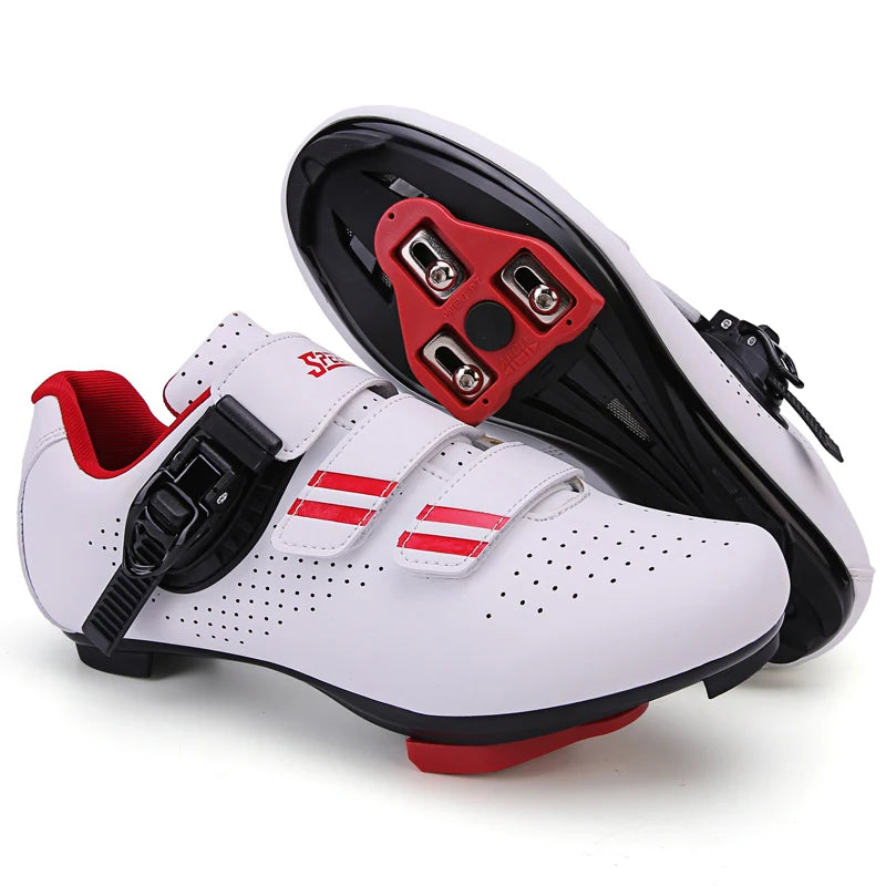 Mens  Cycling Shoes Compatible with Peloton Indoor Bicycle Pedals Clip in Road Bike Shoes Pre-Installed with Look Delta Cleats