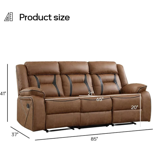 Minimalist faux leather manual reclining sofa, 3 seat recliner sofa chair, couch furniture for living room, furniture, meeting r