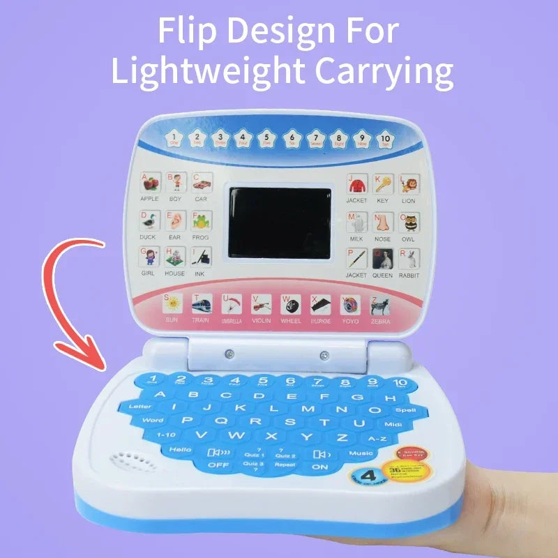 Kids Educational Learning Laptop Toy – Bilingual Electronic Computer for Toddlers, STEM Early Preschool Learning Machine Gift