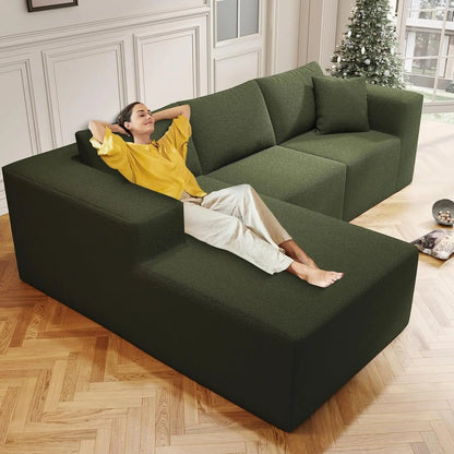108" Cloud Sectional Couch with L-Shape Chaise,4 Seat Modern Modular Sofa with Deep Seat,Upholstered Couches for, Customized