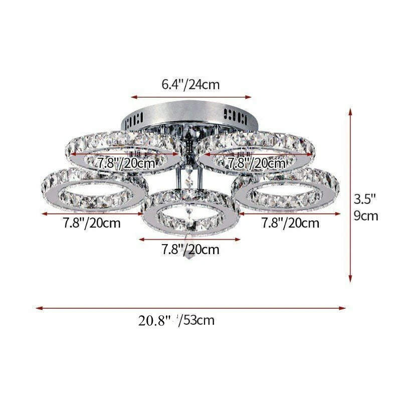 Crystal Led Ceiling Lamp With Remote Control Modern Chandelier Light Hanging Pendant Lamps Indoor Decora Surface Mounted Fixture