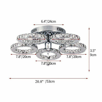 Crystal Led Ceiling Lamp With Remote Control Modern Chandelier Light Hanging Pendant Lamps Indoor Decora Surface Mounted Fixture