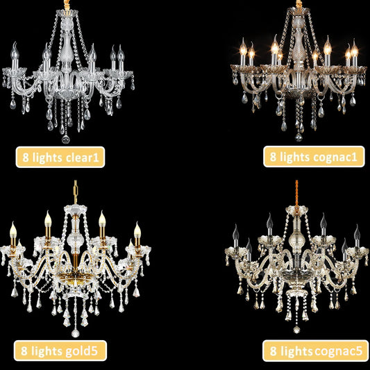 8Arms Modern Crystal Chandelier Luxury Crystals Lights Home Living Room Bedroom Wedding Decor Hanging Lamp Lobby Suspension