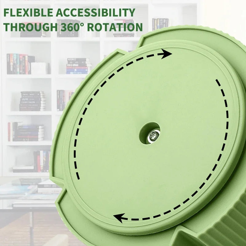 5 Slots Stationery Storage Box 360 Degree Rotating Cute Pencil Cup Pot Desktop Stationery Organizer for Home Office School