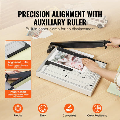 SucceBuy Paper Cutter Guillotine Trimmer 15"/18" Cut Length 16/20 Sheets Capacity Heavy Duty Paper Cutter for Home Office School
