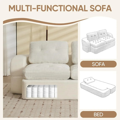 Foldable Sofa Bed Convertible Boneless Couch No Assembly Love Seat Sleeper for Living Room Bedroom Apartment