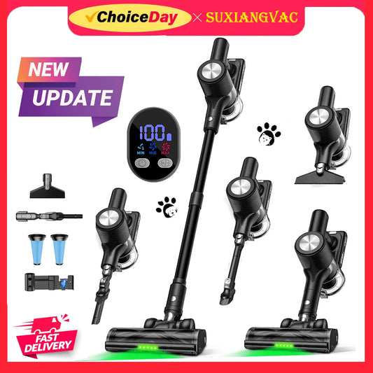 Cordless Vacuum Cleaner, 50Kpa/55min Self-Standing Powerful Stick Lightweight Vacuum Cleaner for Home Pet Hair/Hard Floor/Carpet