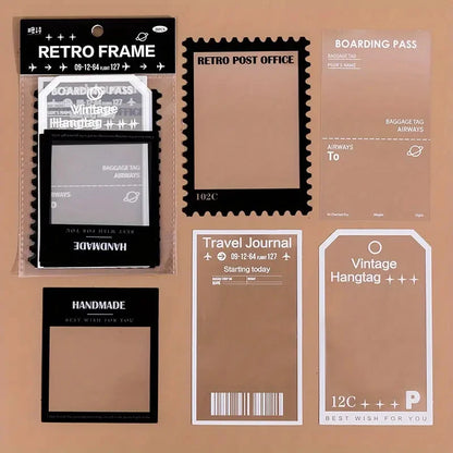 15 Sheets Of Transparent Retro Adhesive Collage Hand Account Decoration Material Sticker Pack, Album Scrapbooking Decor Supplies