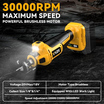 Wireless Drywall Cut-Out Tool with 3-Speed Adjustable Brushless Rotary Saw, Up to 30000 RPM, Compact Spiral Design for 20V Batte