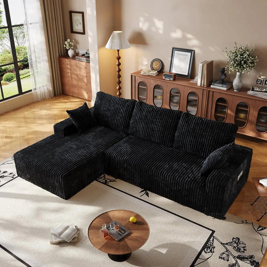 108" Cloud Sectional Couch with L-Shape Chaise,4 Seat Modern Modular Sofa with Deep Seat,Upholstered Couches for, Customized