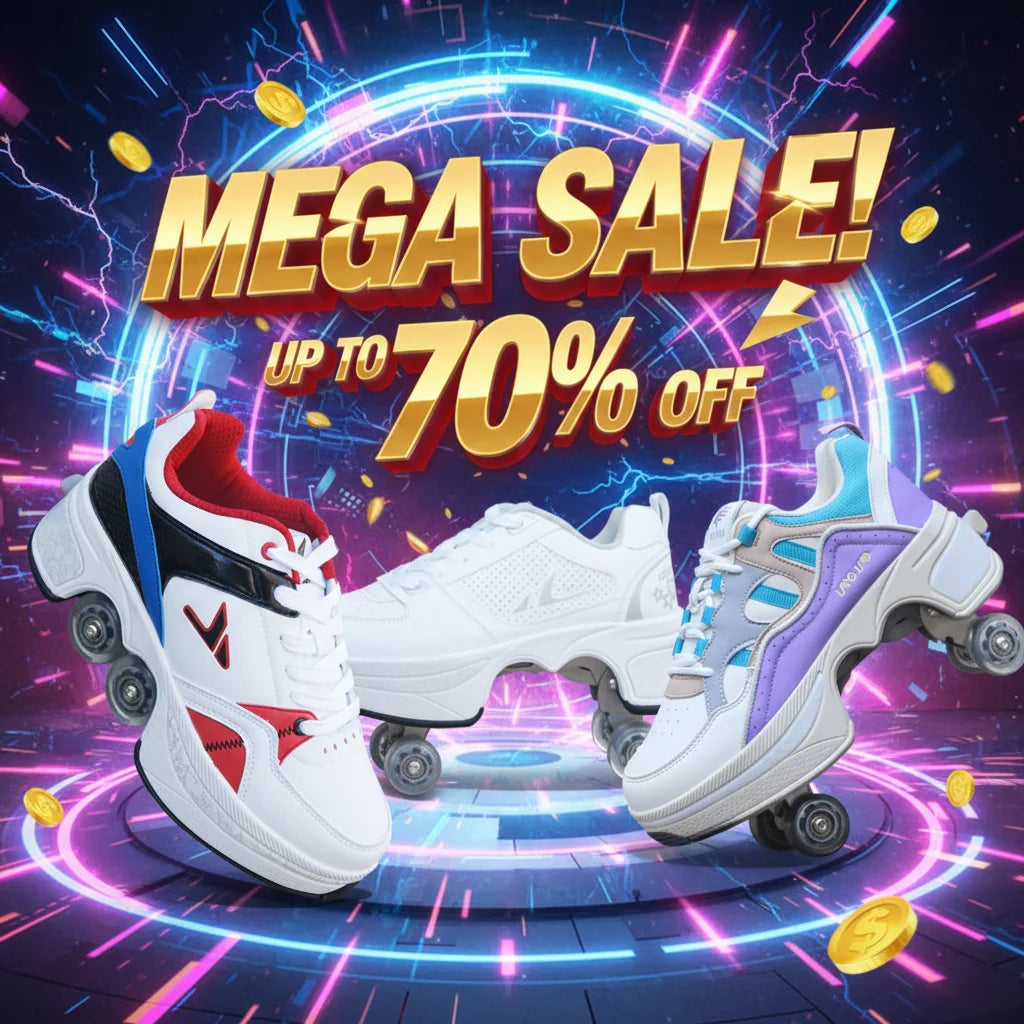 Casual Deformation Parkour Sneakers Skates Kids Four-Wheel Roller Skate Shoes Adult Christmas gift Sport Roller Skate Shoes
