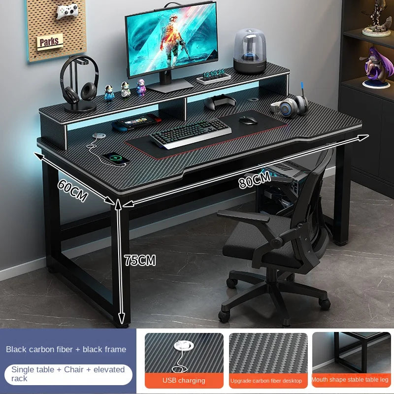 Shelf Living Room Office Desk Storage Standing Floor Metal Arbenic Computer Desks European Black Mesa De Escritorio Furniture