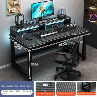 Shelf Living Room Office Desk Storage Standing Floor Metal Arbenic Computer Desks European Black Mesa De Escritorio Furniture