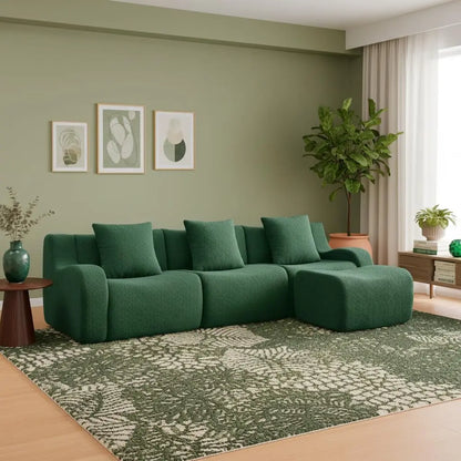 115" Modular Boneless Sectional Sofa, L-Shape Boneless Couch for Living Room and Apartments, 32D High Density, Customized