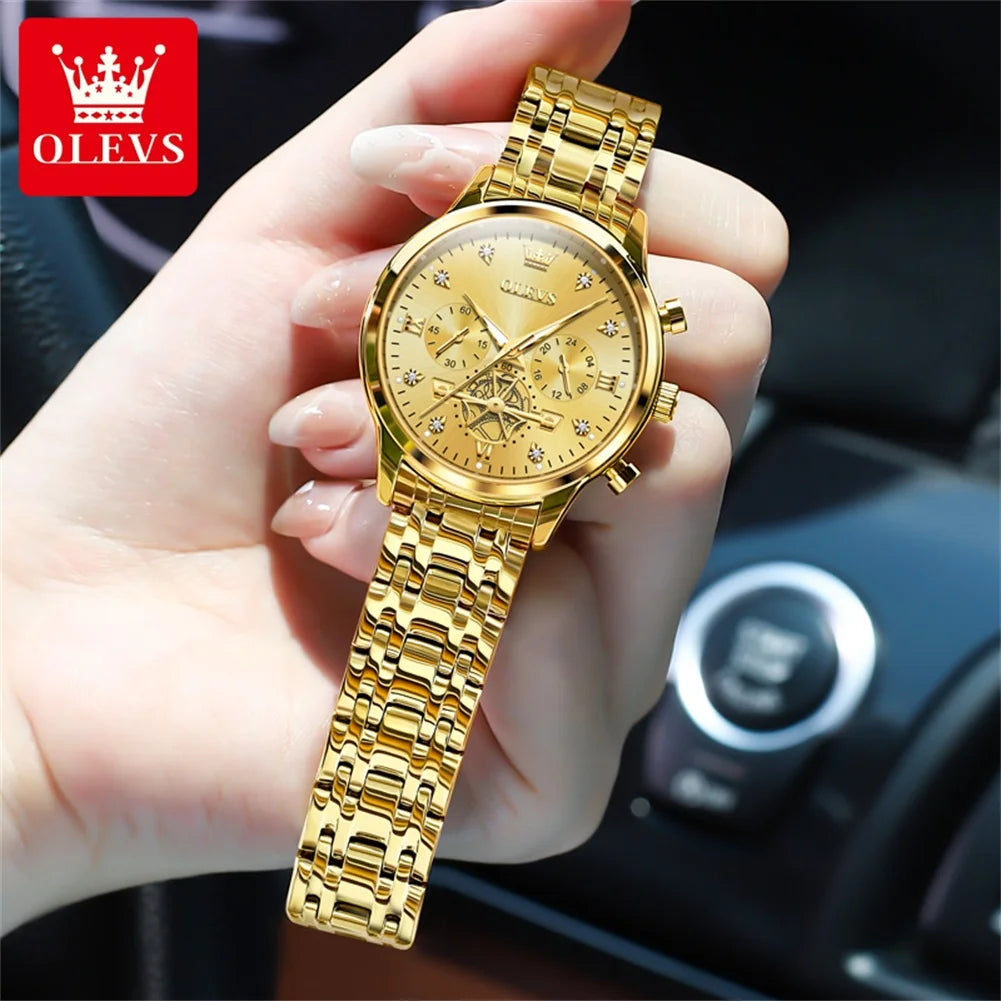 OLEVS 2897 Women Watch Original Fashion Multifunction Quartz Wristwatch Waterproof Luminous r Ladies Watches Gifts For Women