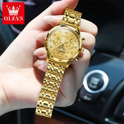 OLEVS 2897 Women Watch Original Fashion Multifunction Quartz Wristwatch Waterproof Luminous r Ladies Watches Gifts For Women