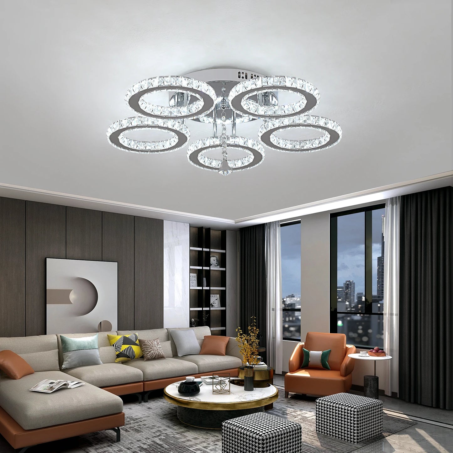 Modern Crystal Led Ceiling Chandelier Light RC With Remote Control Pendant Lights Home Decor for Bedrom Luminaire Light Fixtures