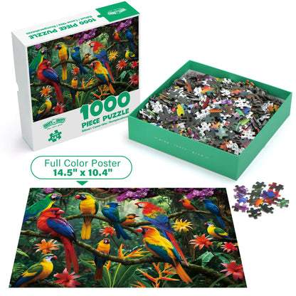 Parrots in the Jungle 1000 Piece Jigsaw Puzzle For Adults Women Men Birthday Christmas Gifts For Thanksgiving Home Decoration