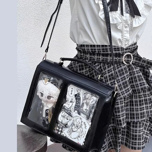 Niche Japanese Transparent Ita Bag Casual Large Capacity Girl Shoulder Crossbody Bag Fashionable Ulzzang Student Backpack ItaBag