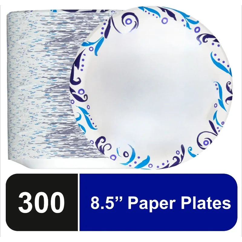 300 Everyday 8.5" Disposable Paper Plates for Party Parties