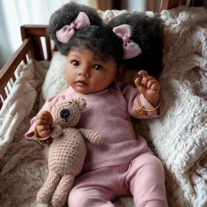 20 Inch Lifelike Reborn Baby Dolls Black Daisy Girl-  Soft Body Realistic-Newborn Baby Dolls Handmade Real Life Baby Dolls