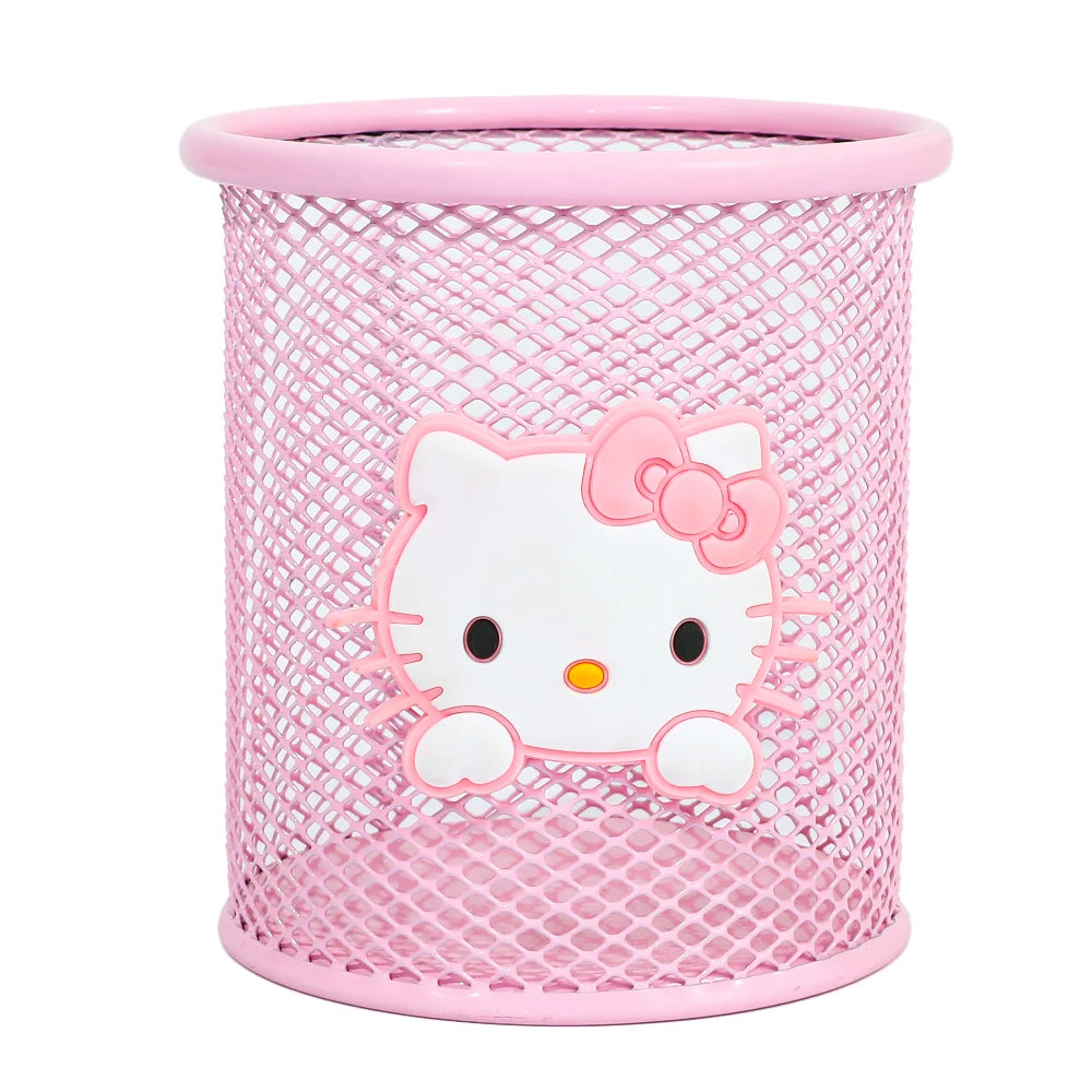 Cute Sanrio Hello Kitty Kuromi Metal Pen Holder School Supplies Cosmetics Storage Gift for Wife