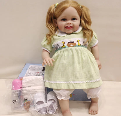 24in/61 Cm Realistic Girl Baby Reborn Doll Load Soft Vinyl Reborn Baby Doll Realistic Newborn Baby Doll Birthda