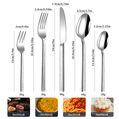 30Pcs Fashion New Cutlery Set 18/10 Stainless Steel Gift Flatware 410 Steel Knife Fork Spoon Dinnerware for 6 Drop Shipping