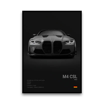 2-A1 Famous Cars G80 M3C Canvas Wall Art Print Poster E30 M3 Z8 Decorative Mural Modern Home Decor Birthday Gift Unframed