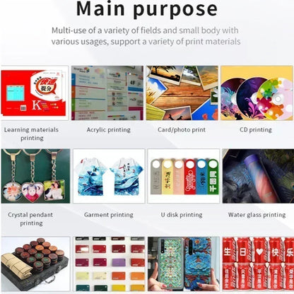 VEVOR A3 UV Bottle Printing For Phone Case Glass Wood Acrylic A4 UV Flatbed Printer Sticker Label Printer  UV Printer