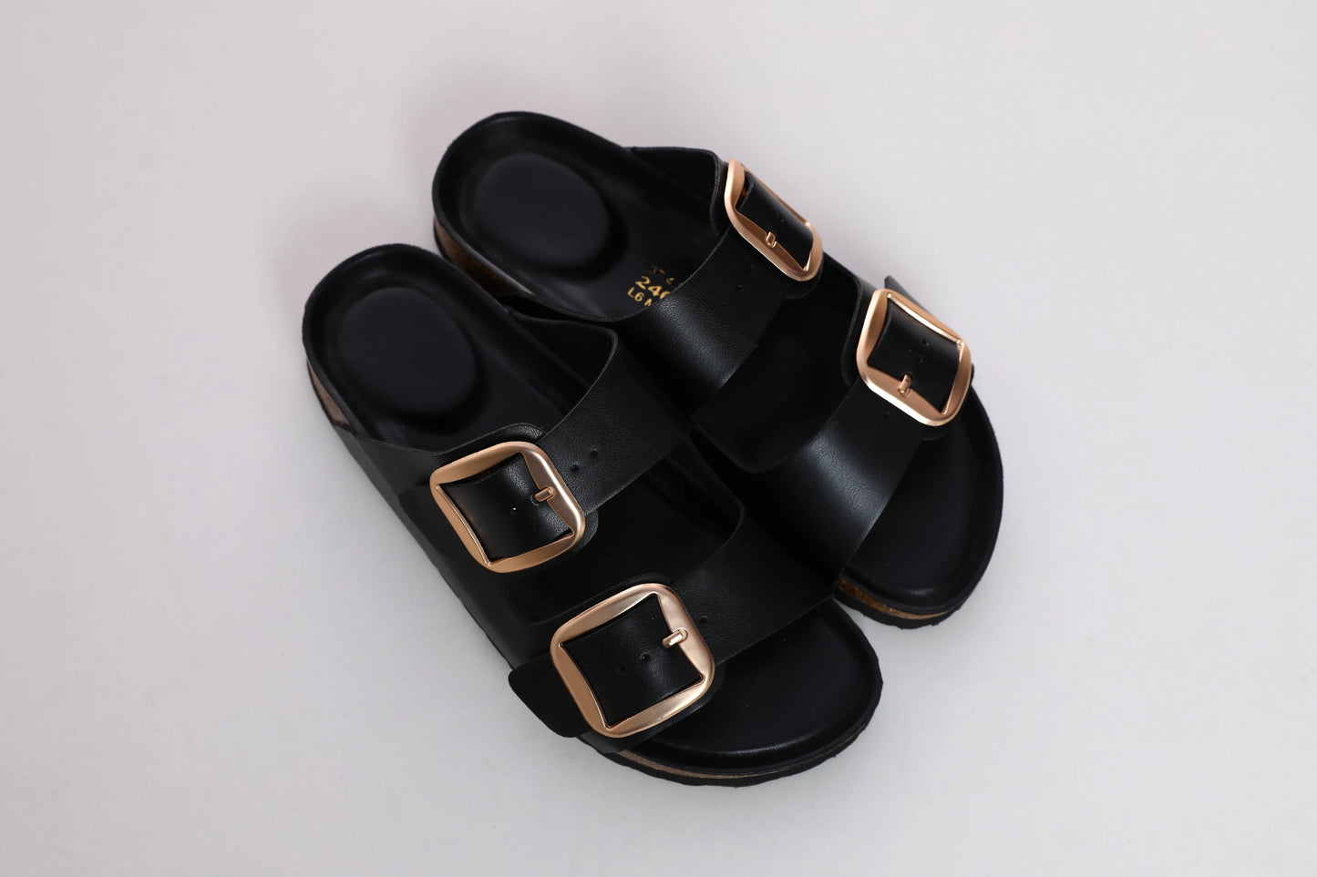 SUFU Women's Summer Comfortable Slip-On Slippers with Adjustable Buckle Straps - Open-Toe PU Sandals Casual Shoes