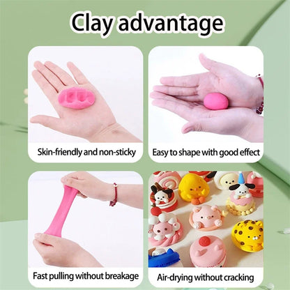 12/24/36 Color Clay Air-dried Clay Set Ultra Light Plastic Clay with Carving Tools DIY Crafts Toy Gifts for Friends Children