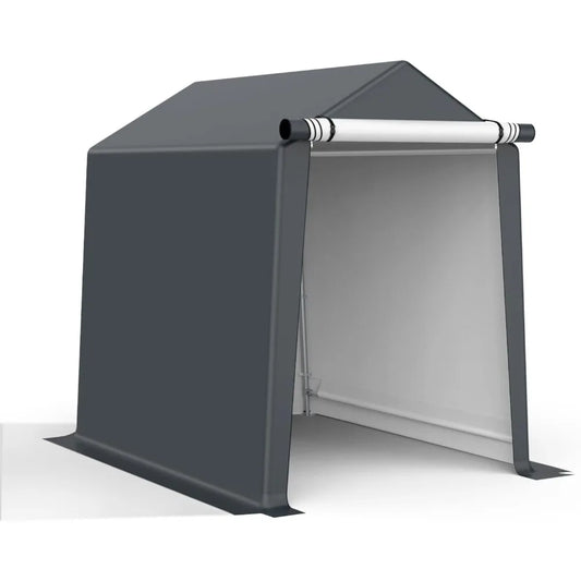 Outdoor Storage Shelter Carport,Portable Shelter Heavy Duty Storage Shed Carport with Roll-up Zipper Door for Bike,Motorcycle