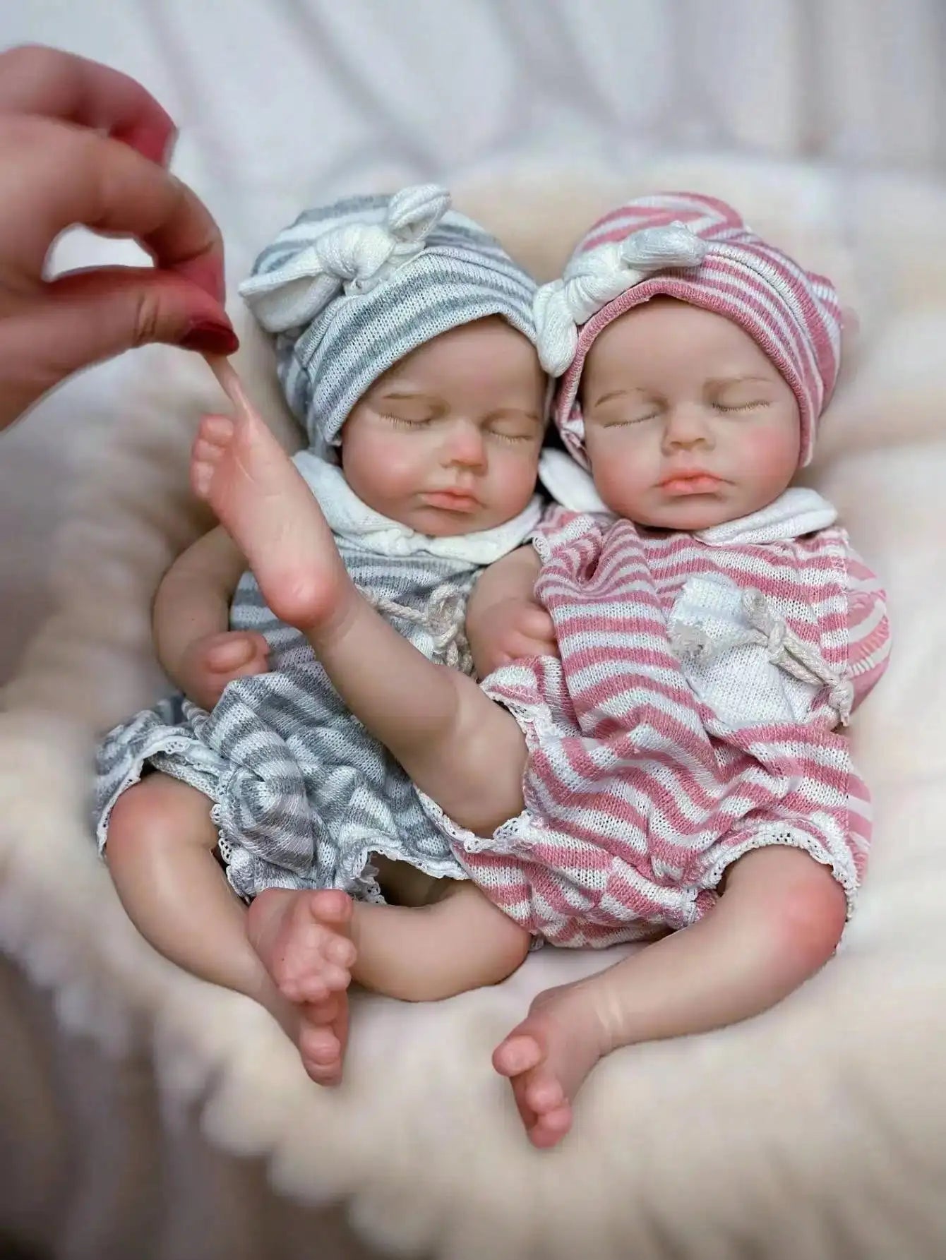Saskia Full Body Soft Silicone 13-Inch Reborn Doll - Lovely Loulou, a Handmade Newborn Baby Doll with an Open Mouth Doll