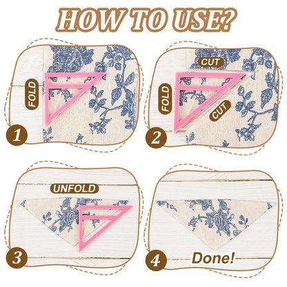 6Pcs Dog Bandana Sewing Template Set Small Reversible Triangle Sewing Quilting Acrylic Quilting Template Stencil for Small Dogs