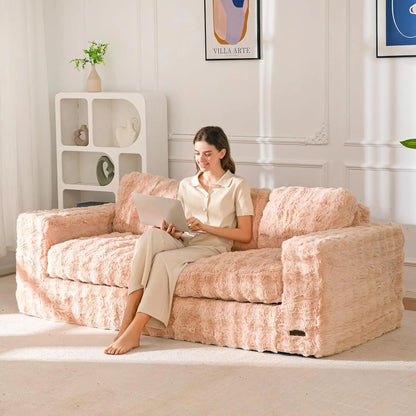 3 Seater Couch for Living Room, Boneless Couch with Tufted Cushion & Backrest, Upholstered Floor Sofa, Sofa in A, Customized