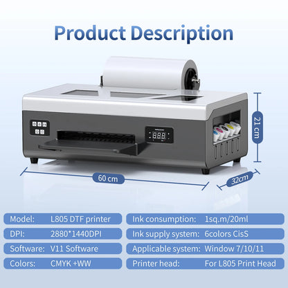 A4 DTF Printer L805 a4 dtf transfer printer for Epson l805 dtf printer bundle A4 t shirt printing machine with A4 dtf oven kits