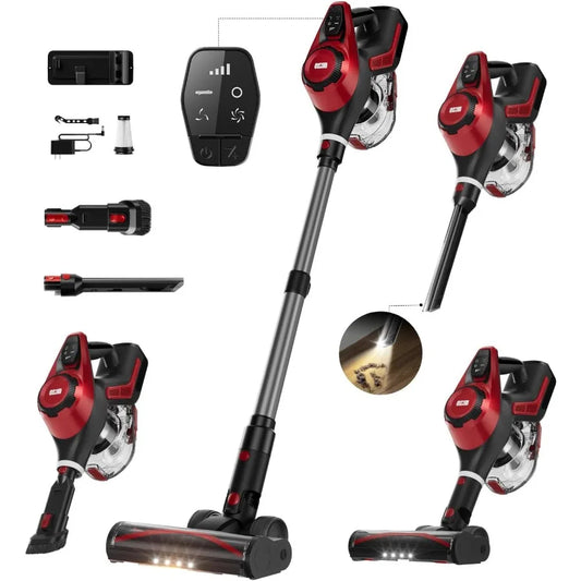 Cordless Vacuum Cleaner for Home Stick Vacuum 40Kpa Smart Display 1.5L Dust Cup MAX 55mins Runtime Lightweight Handheld Vacuum