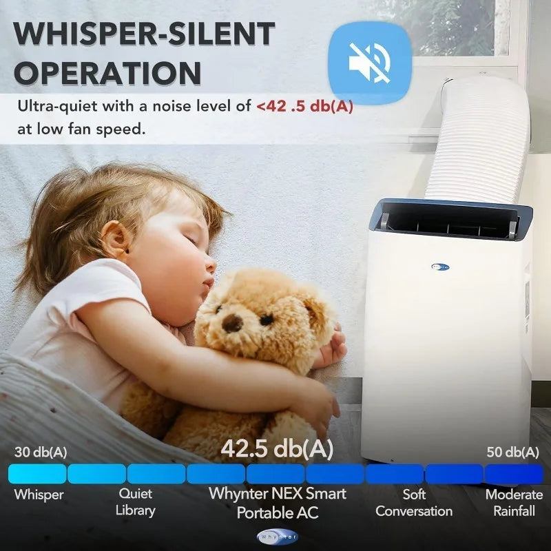 Whynter NEX Inverter Portable Air Conditioner with Dual Hoses, Dehumidifier, Cooling Fan & Smart Wi-Fi for 600 Sq Ft Rooms