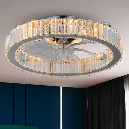 VETRULUS Led Ceiling Fan Lamp With Remote Control Living Room Lighting Crystal Chandeliers Decoration Home Luxury Hanging Light