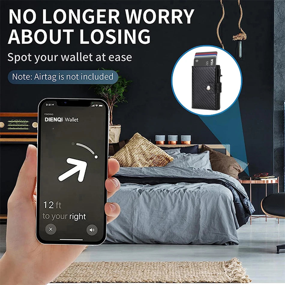 Airtag Wallet Rfid Credit Card Holder Men Wallets Trifold Luxury Slim Air Tag Tracker Minimalist Cardholder Case Presents Choice