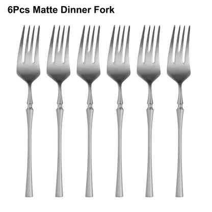 6/16/24Pcs Sliver Tableware Stainless Steel 304 Cutlery Matte Dinner Set Western Fork Spoon Mirror Flatware Dishwasher Safe