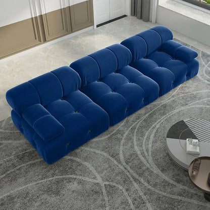 104" Minimalist Modular Sectional Sofas Modern Velvet Convertible Couches 3 Seats Living Room Sofa Sets for Office Apartment