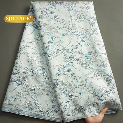 SJD LACE African Lace Fabric 2025 High Quality French Gild Brocade Jacquard Lace Fabric For Women Wedding Party Dresses Sew 3464